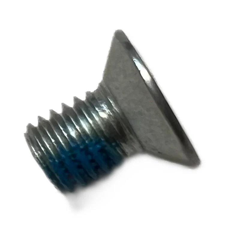 Parafuso de máquina de costura escareado Torx M5 com remendo de travamento de nylon azul