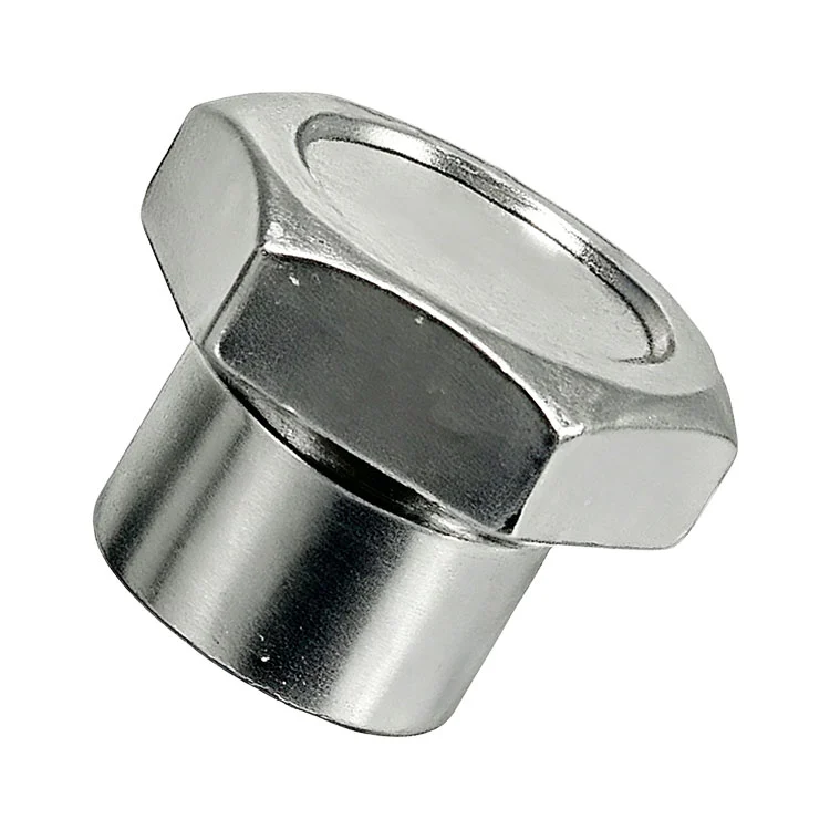 Porca de acoplamento sextavada de aço com flange para fixador roscado industrial