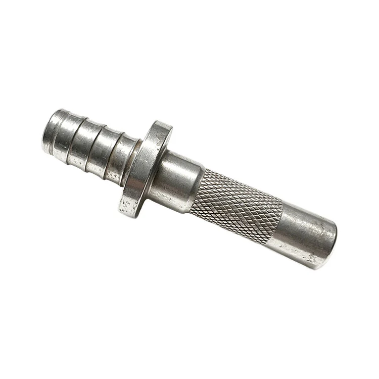 Conector de mangueira farpada de parada de flange de haste serrilhada de aço